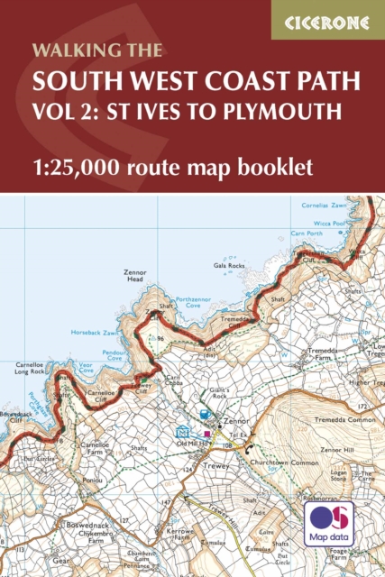 South West Coast Path Map Booklet - Vol 2: St Ives to Plymouth : 1:25,000 OS Route Mapping, Paperback / softback Book