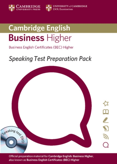 Speaking Test Preparation Pack for BEC Higher Paperback with DVD, Mixed media product Book