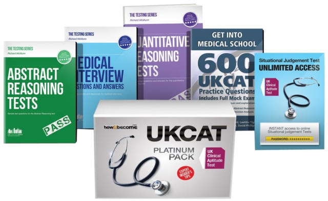 UK Clinical Aptitude Test (UKCAT) Platinum Package Box Set: Situational Judgement Tests, Abstract Reasoning Tests, Quantitative Analysis, Get into Medical School Guide, Medical Interview Questions : 1, Shrink-wrapped pack Book