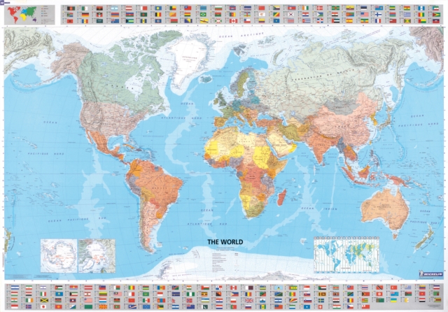 The World - Michelin rolled & tubed wall map Encapsulated : Wall Map, Sheet map, rolled Book