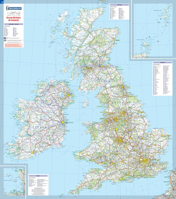 Great Britain & Ireland - Michelin rolled & tubed wall map Encapsulated : Wall Map, Sheet map, rolled Book