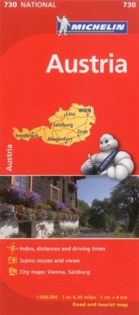 Austria - Michelin National Map 730, Sheet map, folded Book