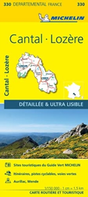Cantal, Lozire - Michelin Local Map 330, Sheet map, folded Book