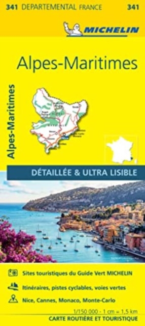 Alpes-Maritimes - Michelin Local Map 341, Sheet map, folded Book