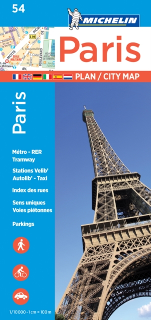 Paris - Michelin City Plan 54 : City Plans, Sheet map, folded Book