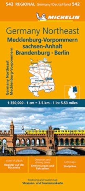 Germany Northeast - Michelin Regional Map 542, Sheet map, folded Book