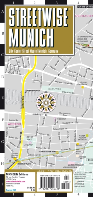 Streetwise Munich Map - Laminated City Center Street Map of Munich, Germany, Sheet map, folded Book