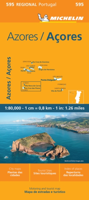 Azores - Michelin Regional Map 595, Sheet map, folded Book