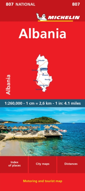 Albania - Michelin National Map 807, Sheet map, folded Book