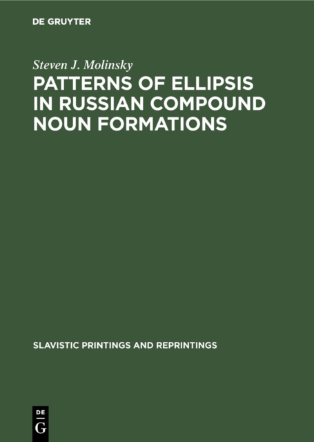 Patterns of Ellipsis in Russian Compound Noun Formations, PDF eBook