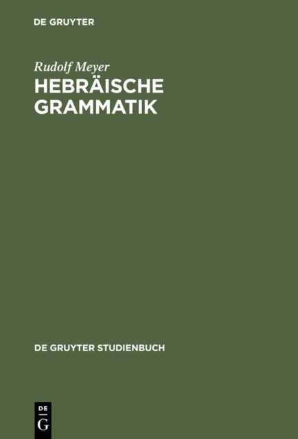 Hebraische Grammatik : Mit einem bibliographischen Nachwort, PDF eBook