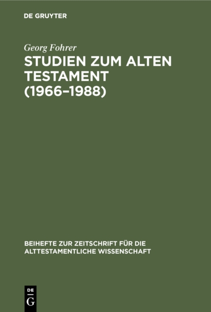 Studien zum Alten Testament (1966-1988), PDF eBook
