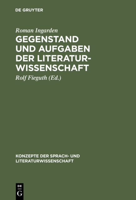 Gegenstand und Aufgaben der Literaturwissenschaft : Aufsatze und Diskussionsbeitrage (1937-1964), PDF eBook