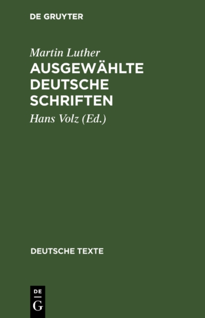 Ausgewahlte deutsche Schriften, PDF eBook