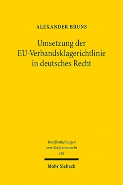 Umsetzung der EU-Verbandsklagerichtlinie in deutsches Recht, Paperback / softback Book