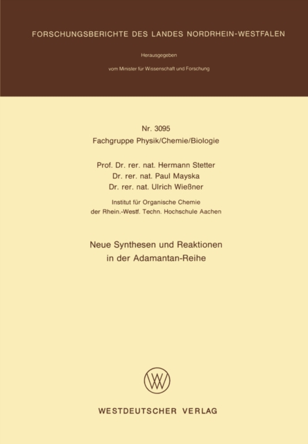 Neue Synthesen und Reaktionen in der Adamantan-Reihe, PDF eBook