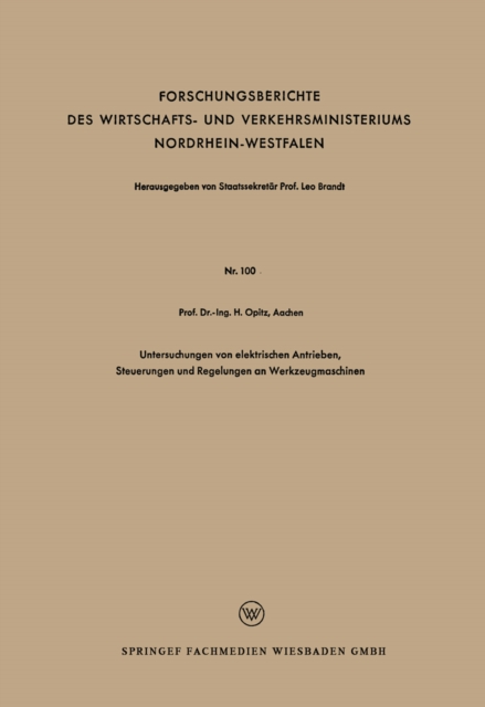 Untersuchungen von elektrischen Antrieben, Steuerungen und Regelungen an Werkzeugmaschinen, PDF eBook