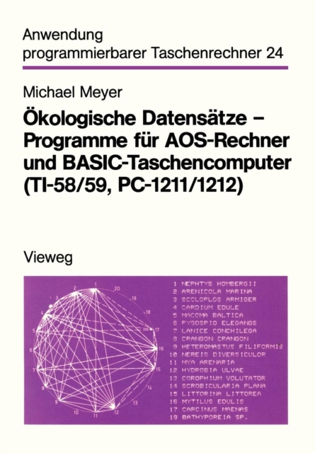 Okologische Datensatze Programme Fur Aos-Rechner Und Basic-Taschencomputer (Ti-58/59, PC-1211/1212), Paperback / softback Book