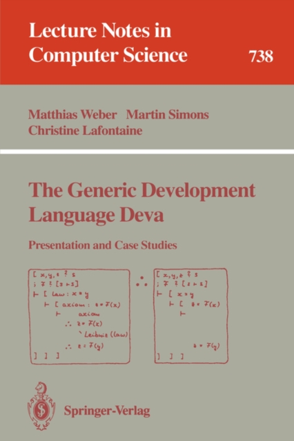 The Generic Development Language Deva : Presentation and Case Studies, Paperback Book
