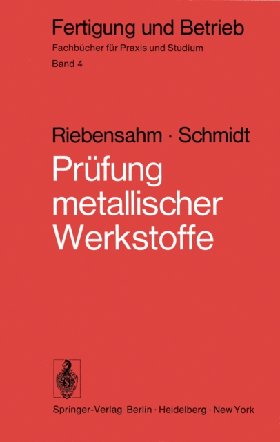 Prufung metallischer Werkstoffe, PDF eBook