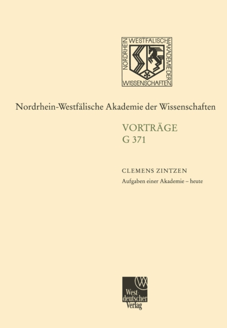 Aufgaben einer Akademie - heute : Jahresfeier am 17. Mai 2000 in Dusseldorf, PDF eBook