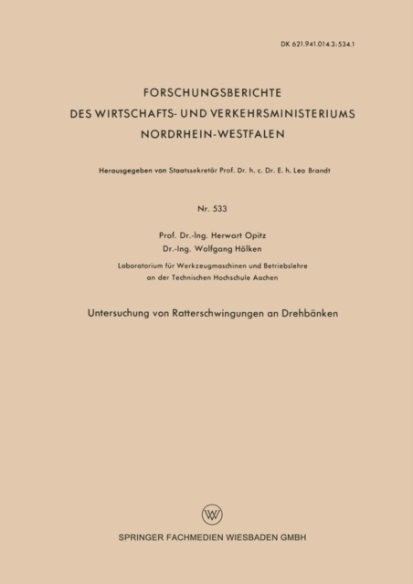 Untersuchung von Ratterschwingungen an Drehbanken, PDF eBook