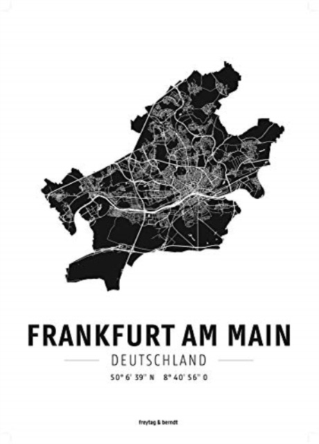 Frankfurt am Main, design poster, glossy photo paper, Sheet map, folded Book