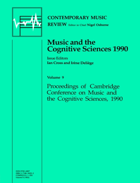 Music and the Cognitive Sciences 1990, Paperback / softback Book