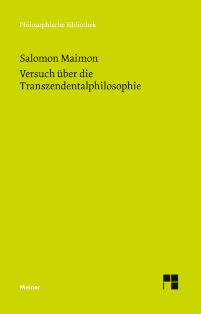 Versuch uber die Transzendentalphilosophie, PDF eBook