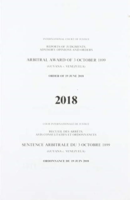 Arbitral award of 3 October 1899 : (Guyana v. Venezuela), order of 19 June 2018, Paperback / softback Book