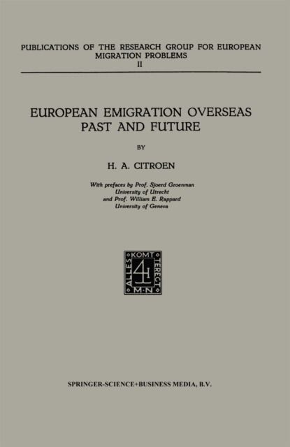 European Emigration Overseas Past and Future, PDF eBook