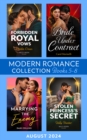 Modern Romance August 2024 Books 5-8 : Bride Under Contract (Wed into a Billionaire's World) / Forbidden Royal Vows / Marrying the Enemy / Stolen Princess's Secret - eBook