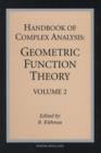 Handbook of Complex Analysis : Geometric Function Theory - eBook