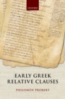 Early Greek Relative Clauses - eBook