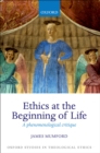 Ethics at the Beginning of Life : A phenomenological critique - eBook