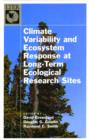 Climate Variability and Ecosystem Response in Long-Term Ecological Research Sites - Book
