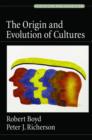 The Origin and Evolution of Cultures - Book