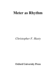 Meter As Rhythm - eBook