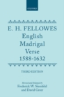 English Madrigal Verse 1588-1632 - Book
