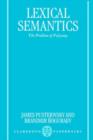 Lexical Semantics : The Problem of Polysemy - Book