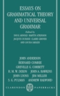 Essays on Grammatical Theory and Universal Grammar - Book