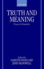 Truth and Meaning : Essays in Semantics - Book
