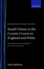Small Claims in the County Courts in England and Wales : The Bargain Basement of Civil Justice - Book