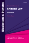 Blackstone's Statutes on Criminal Law - eBook