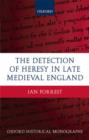 The Detection of Heresy in Late Medieval England - Book