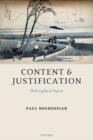 Content and Justification : Philosophical Papers - Book