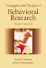 Strategies and Tactics of Behavioral Research, Third Edition - eBook