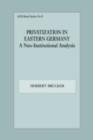 Privatization in Eastern Germany : A Neo-Institutional Analysis - eBook