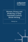 Women, Privacy and Modernity in Early Twentieth-Century British Writing - eBook