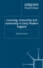 Licensing, Censorship and Authorship in Early Modern England : Buggeswords - eBook